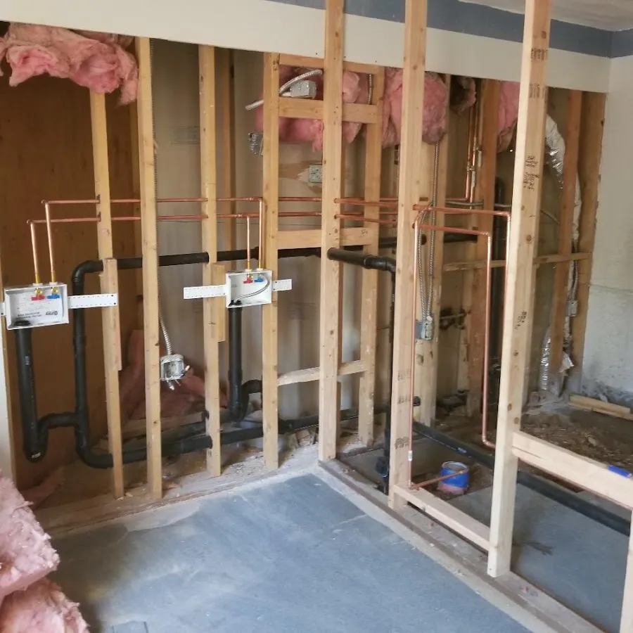 Copper pipe rough-in and plumbing installation in Pigeon Forge